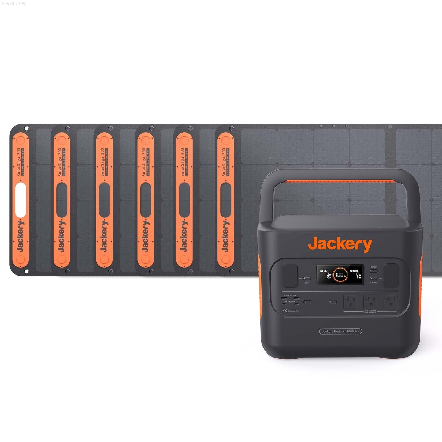 Solar & Battery Powered - Jackery Solar Generator 2000 Pro_6SS200 - 1*Explorer 2000 Pro + 6 * SolarSaga 200W