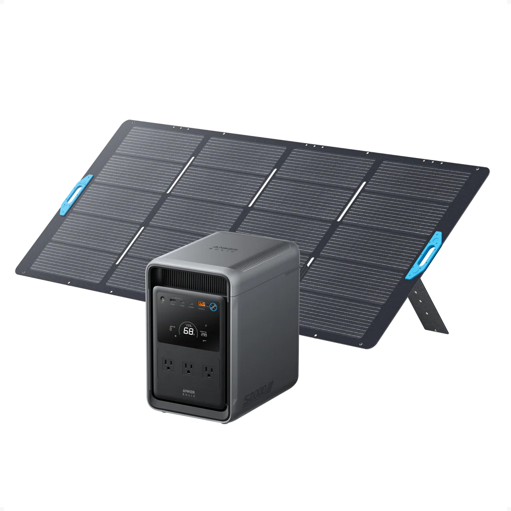 Anker S2000 Solar Generator + Anker Solix 400W Bifacial Solar Panel