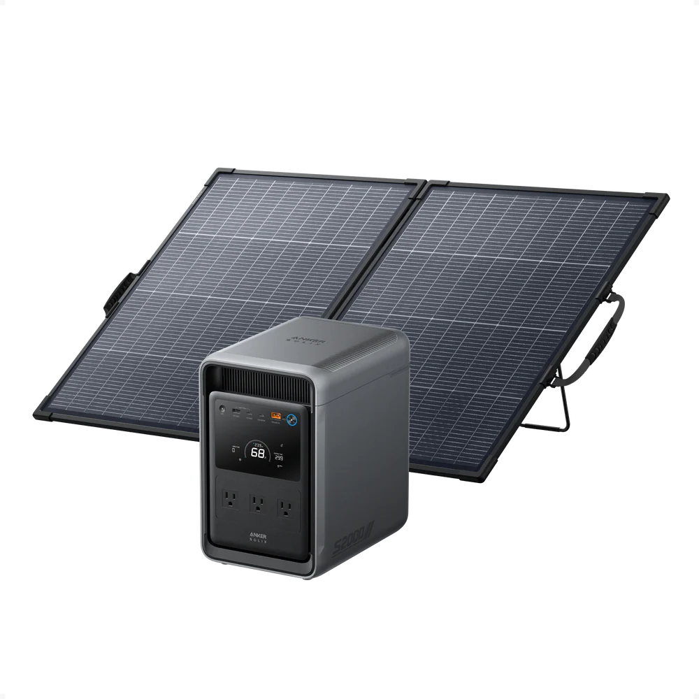 Anker S2000 Solar Generator + Anker Solix PS200 Bifacial Solar Panel
