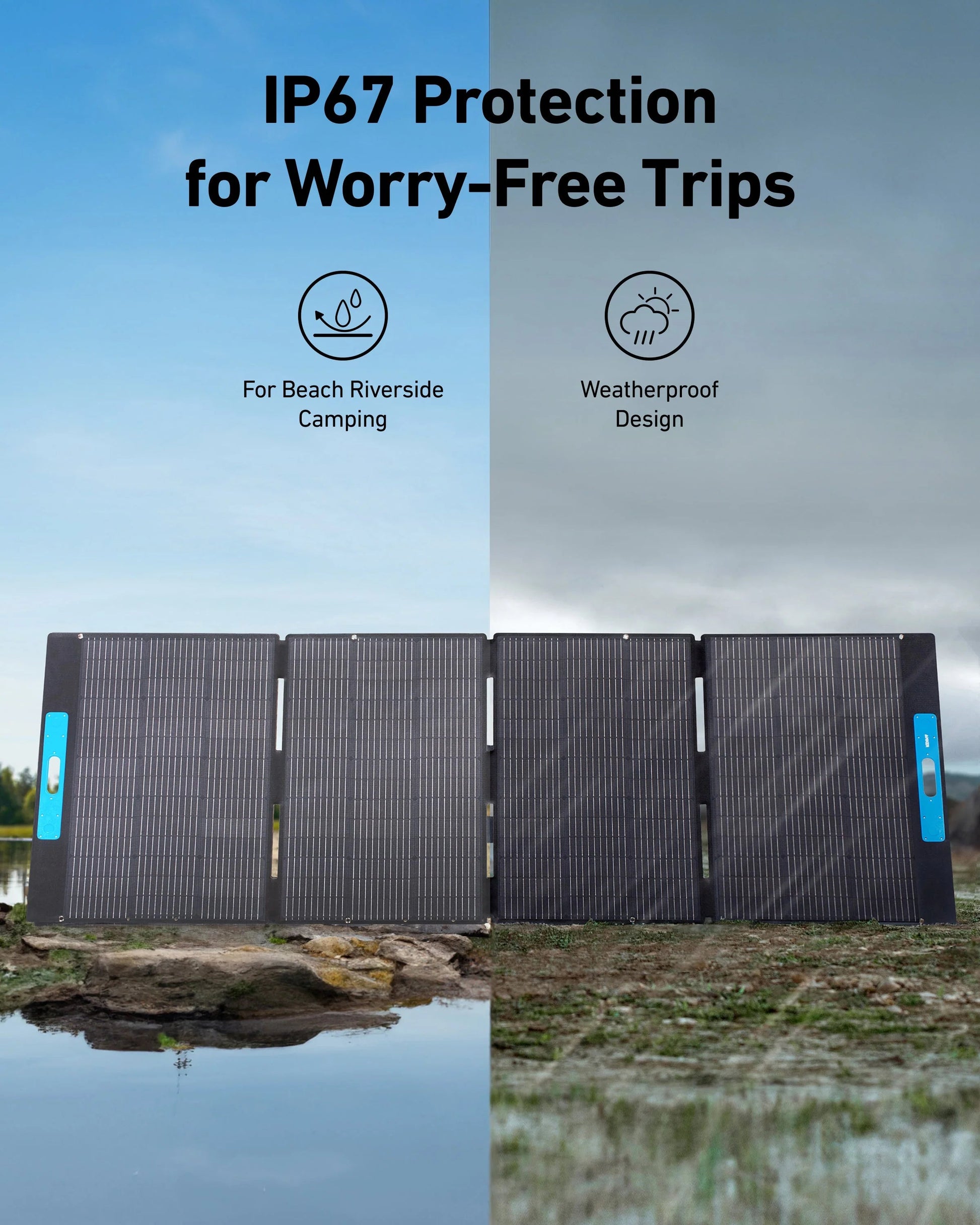 Solar & Battery Powered - Anker SOLIX C1000X Portable Power Station - 1056Wh | 1800W With Anker Solix PS 400 Portable Solar Panel 400W