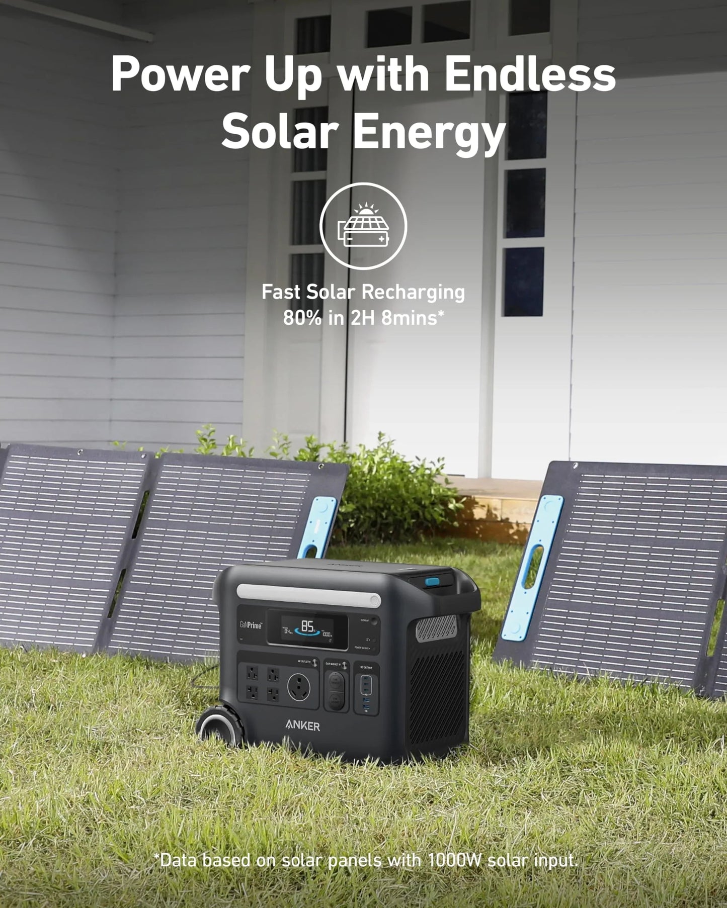 Solar & Battery Powered - Anker SOLIX F2600 Solar Generator - 2560Wh | 2400W |  With Anker Solix PS 400W Solar Panel