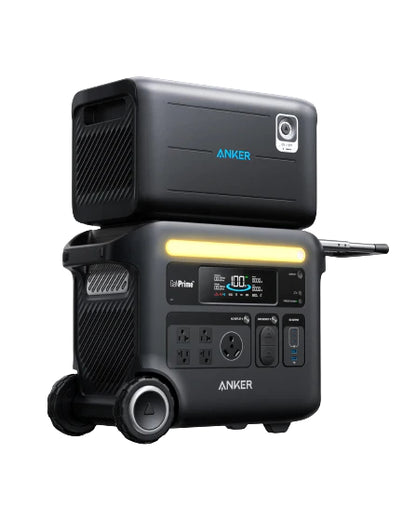 Solar & Battery Powered - Anker SOLIX F2600 Portable Power Station With Expansion Battery - 4608Wh | 2400W