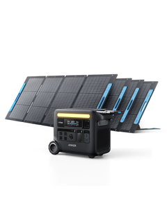 Solar & Battery Powered - Anker SOLIX F2600 Solar Generator - 2560Wh | 2400W |  With 4* Anker 531 200W Solar Panel