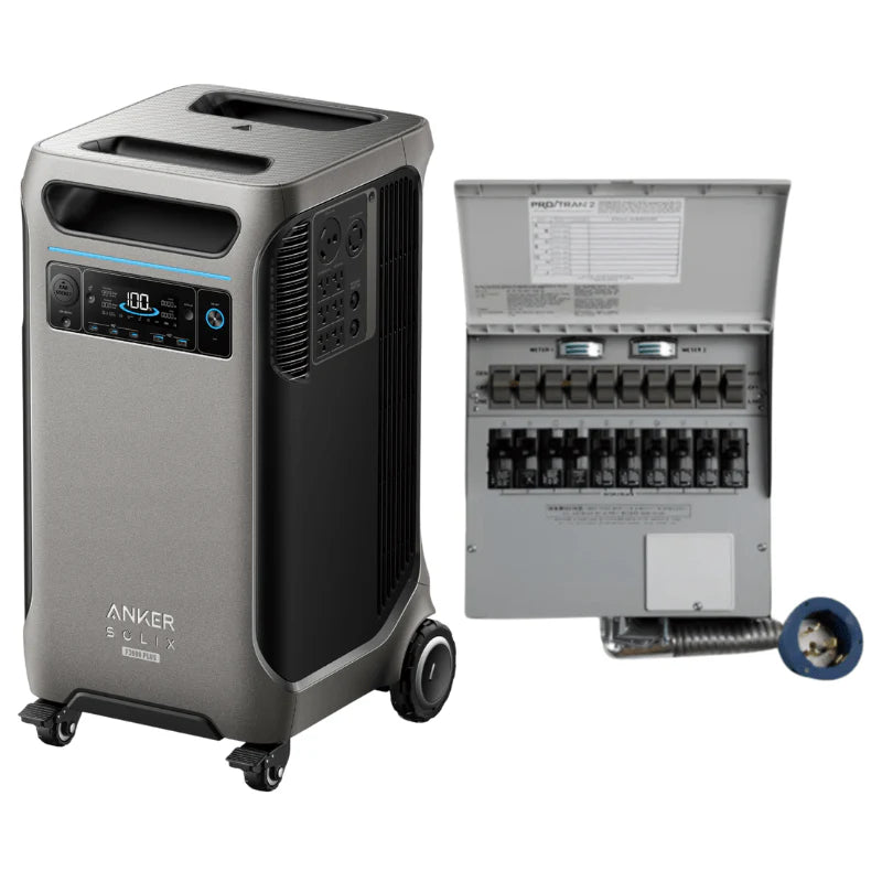 Anker SOLIX F3800 Plus Portable Power Station & 50A Manual Transfer Switch Kit - 3840 Watt Hours