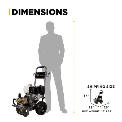 BE POWER 3,200 PSI 5.2 GPM Cold Water Gas Pressure Washer - B3213HCS