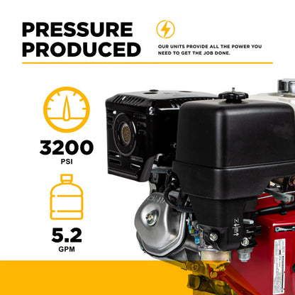 BE POWER 3,200 PSI 5.2 GPM Truck Mount Cold Water Gas Pressure Washer - B3213HTBCS