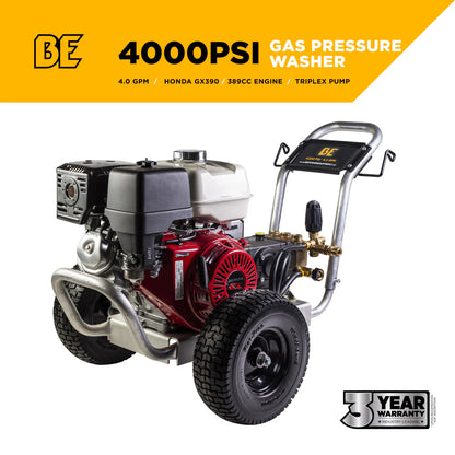 BE POWER EQUIPMENT 4,200 PSI 4.2 GPM Cold Water Gas Pressure Washer - B4213HABGS-PowerGen USA