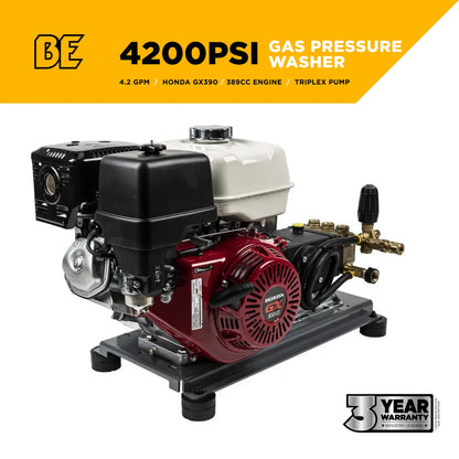BE POWER 4,200 PSI 4.2 GPM Truck Mount Cold Water Gas Pressure Washer - B4213HTBGS