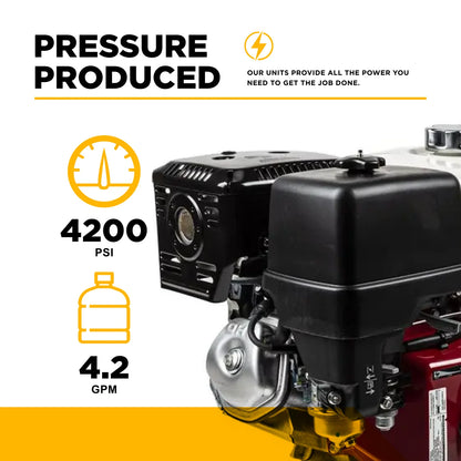 BE POWER 4,200 PSI 4.2 GPM Truck Mount Cold Water Gas Pressure Washer - B4213HTBGS