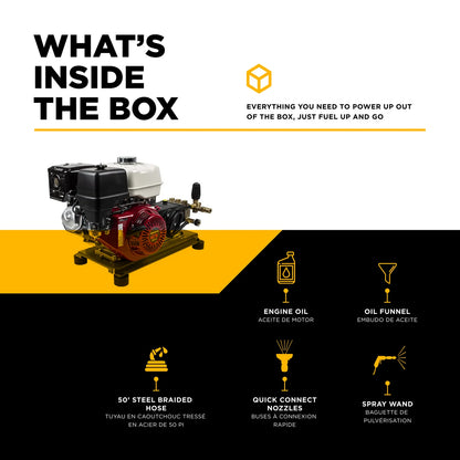 BE POWER 4,200 PSI 4.2 GPM Truck Mount Cold Water Gas Pressure Washer - B4213HTBGS