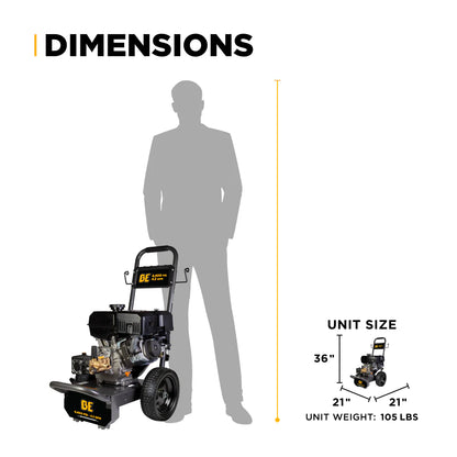 BE POWER 4,400 PSI 4.2 GPM Cold Water Gas Pressure Washer - B4415PA