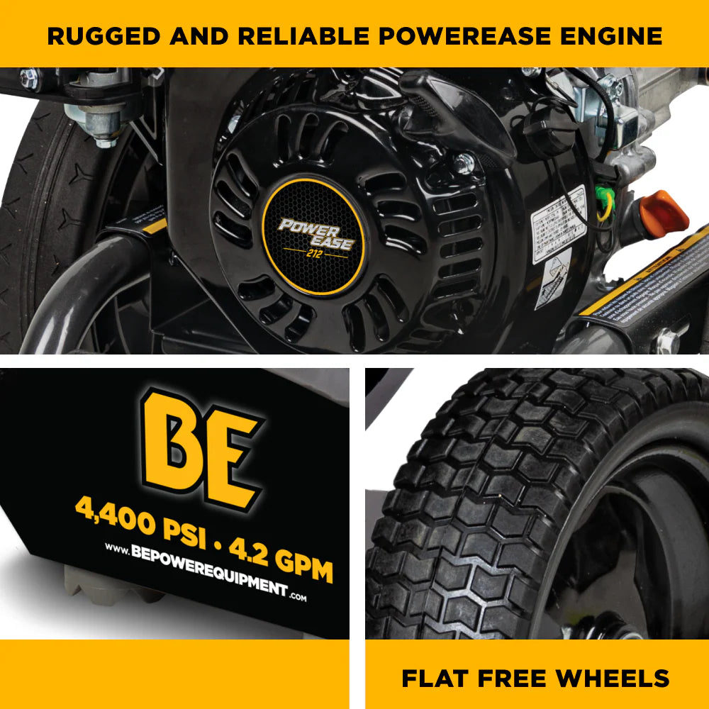 BE POWER 4,400 PSI 4.2 GPM Cold Water Gas Pressure Washer - B4415PA