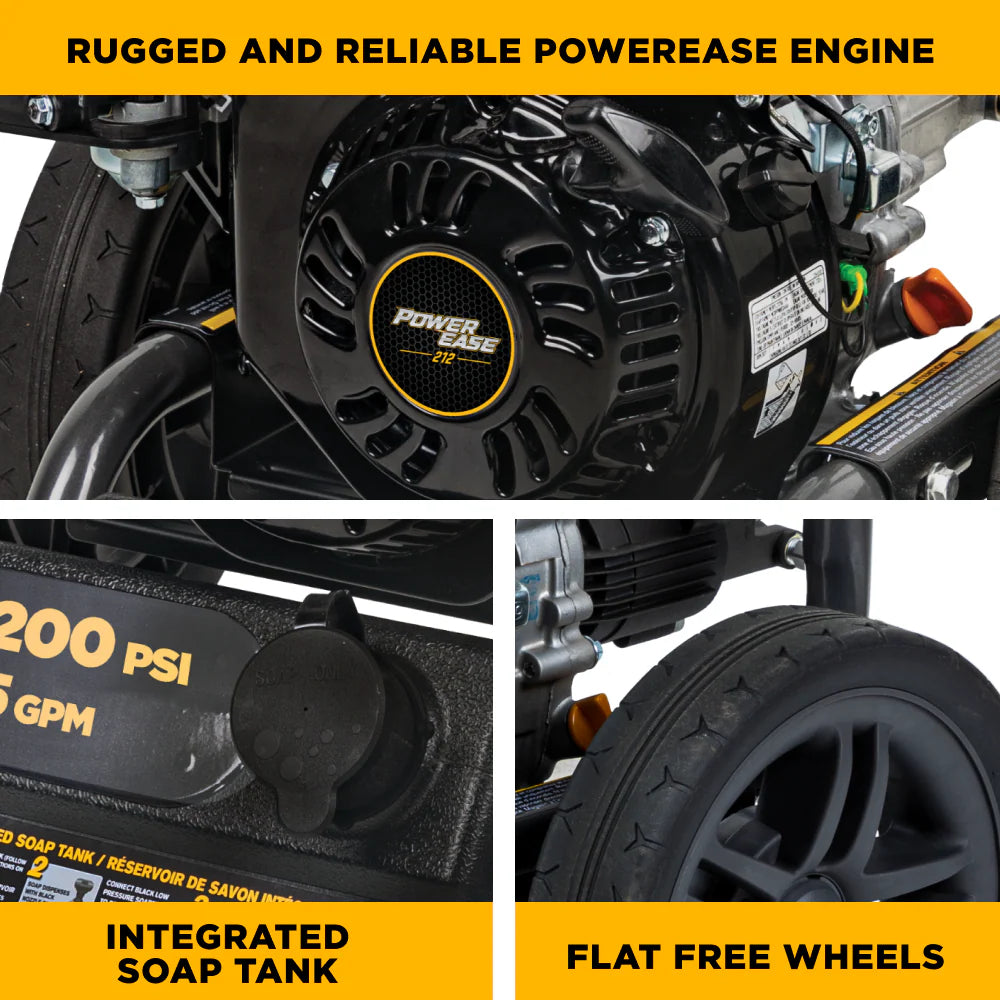 BE Power Equipment 3,200 PSI 2.5 GPM Cold Water Gas Pressure Washer - BE327PX