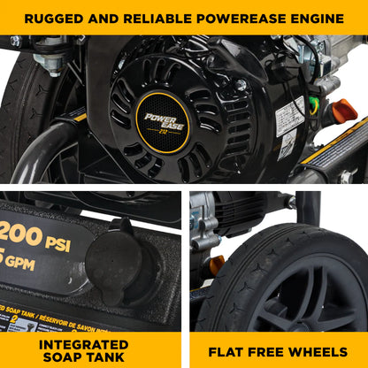 BE Power Equipment 3,200 PSI 2.5 GPM Cold Water Gas Pressure Washer - BE327PX