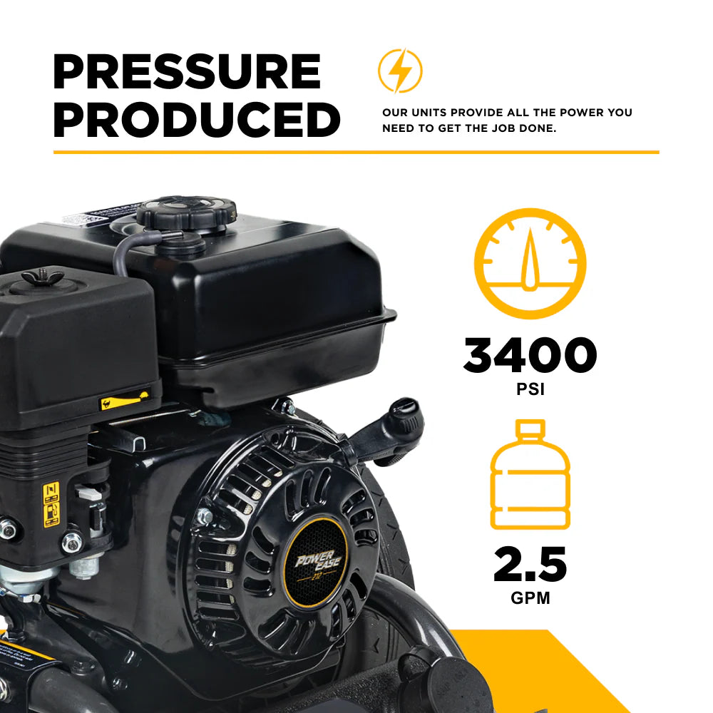 BE POWER 3,400 PSI 2.5 GPM Cold Water Gas Pressure Washer - BE3475PX