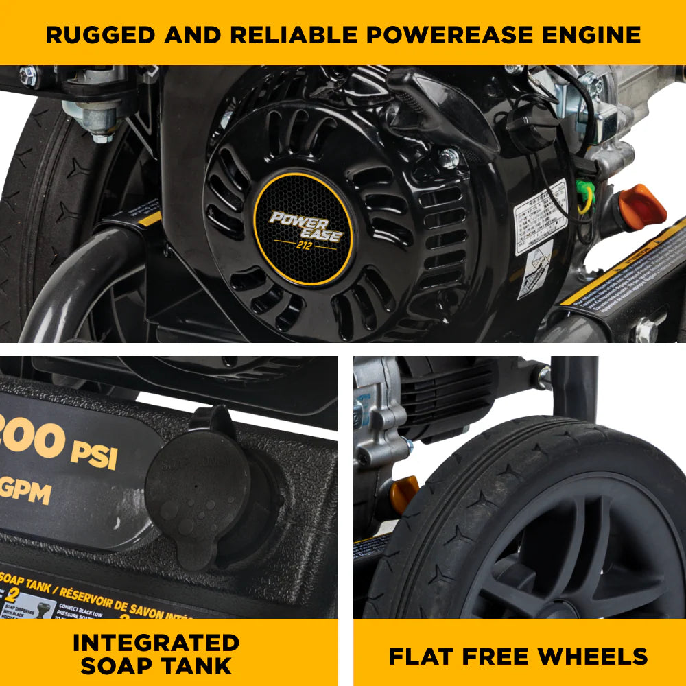 BE POWER 3,400 PSI 2.5 GPM Cold Water Gas Pressure Washer - BE3475PX