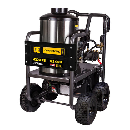 BE Power Equipment 4,200 PSI - 4.2 GPM Hot Water Pressure Washer with Honda GX390 Engine and CP Triplex Pump - HW4213HA