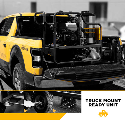 BE Power Equipment 3,000 PSI 10 GPM Hot Water Gas Pressure Washer Skid with General Triplex Pump - SE5815HIHZGP