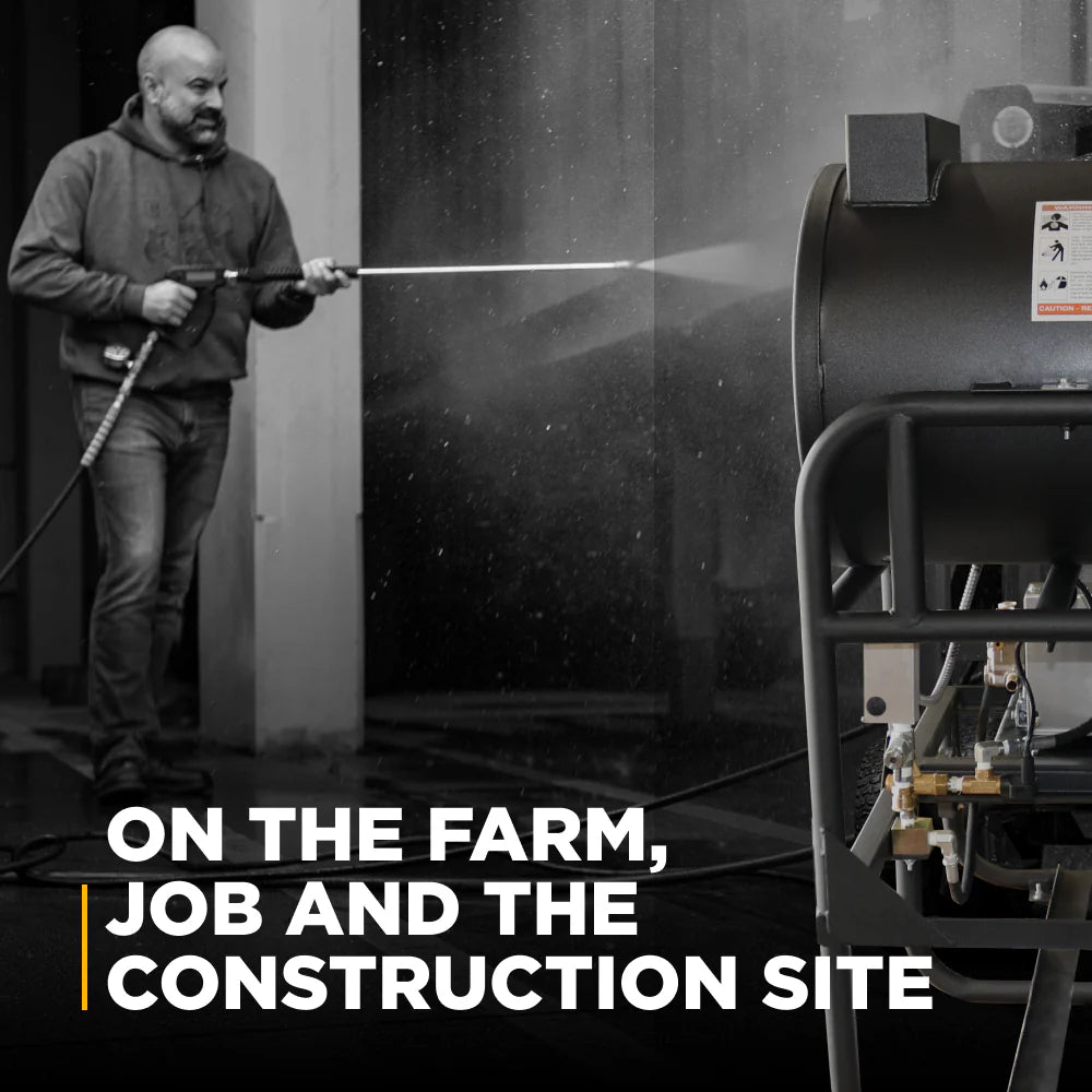 BE Power Equipment 3,000 PSI 10 GPM Hot Water Gas Pressure Washer Skid with General Triplex Pump - SE5815HIHZGP