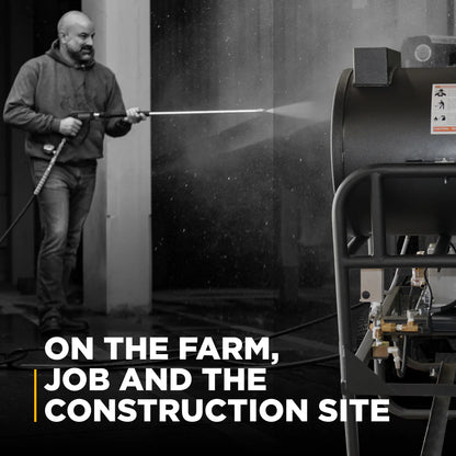 BE Power Equipment 3,000 PSI 10 GPM Hot Water Gas Pressure Washer Skid with General Triplex Pump - SE5815HIHZGP