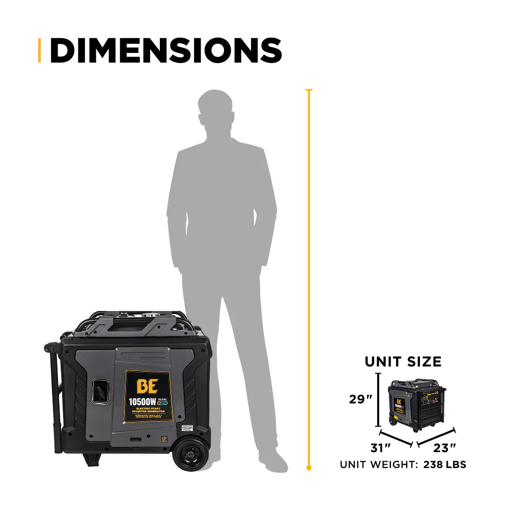 BE Power Equipment 10,500 Watt Digital Inverter Generator - BE10500IT