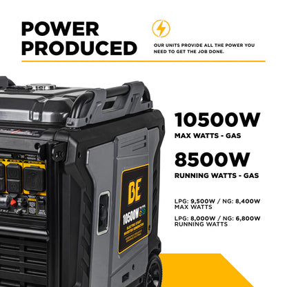 BE Power Equipment 10,500 Watt Digital Inverter Generator - BE10500IT