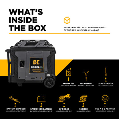 BE Power Equipment 10,500 Watt Digital Inverter Generator - BE10500IT