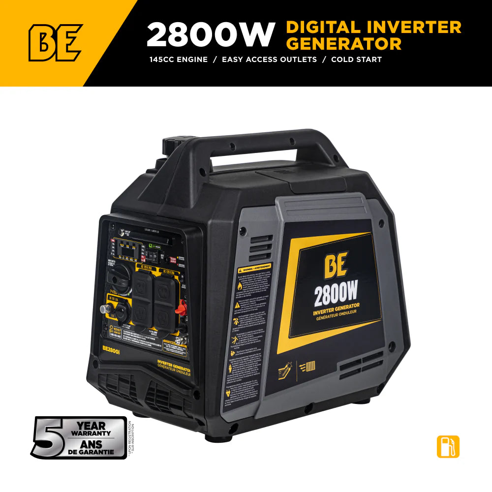 BE Power Equipement 2,800 Watt Digital Inverter Generator - BE2800I