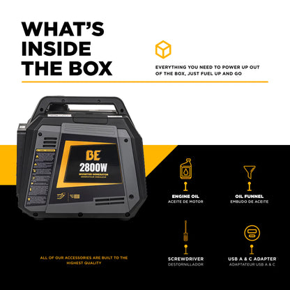 BE Power Equipement 2,800 Watt Digital Inverter Generator - BE2800I