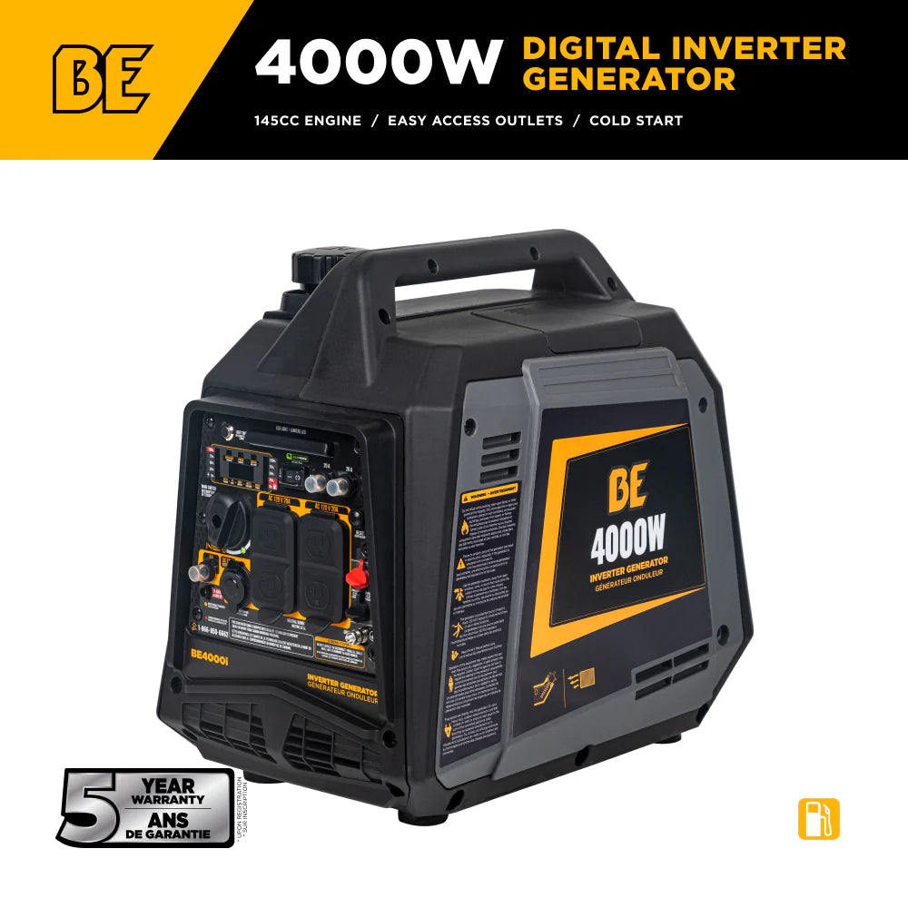 BE Power Equipment 4,000 Watt Digital Inverter Generator - BE4000I