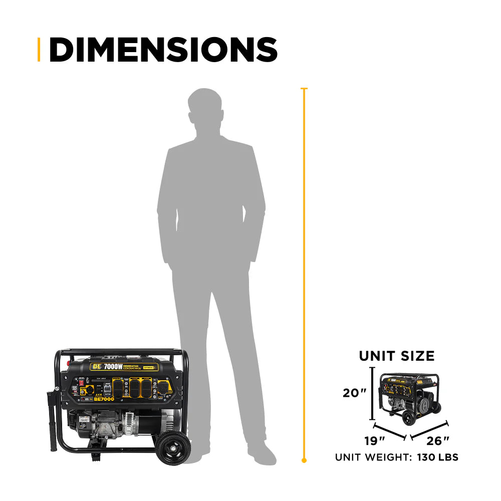 BE Power Equipment 7,000 Watt Generator - BE7000
