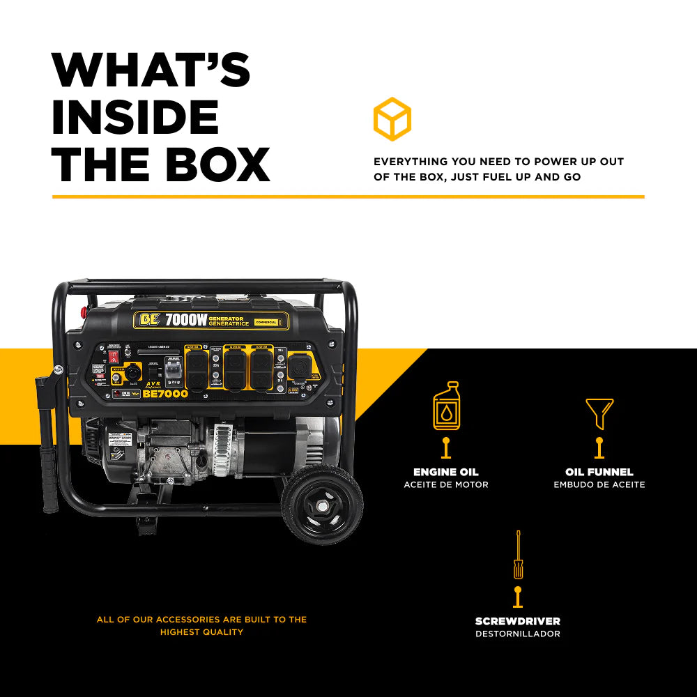 BE Power Equipment 7,000 Watt Generator - BE7000