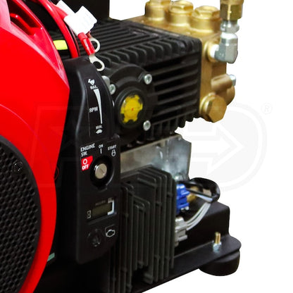 BE Power Equipment Professional 3000 PSI (Gas - Cold Water) Belt-Drive Skid Pressure Washer w/ General Pump & Electric Start Honda IGX800 Engine