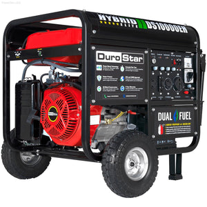 Dual Fuel Hybrid - DuroStar DS10000EH 10,000 Watt Dual Fuel Portable Home Power Backup Generator