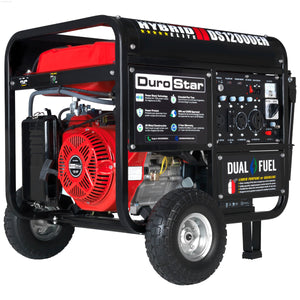 Dual Fuel Hybrid - DuroStar DS12000EH 12,000 Watt Dual Fuel Portable Home Power Backup Generator