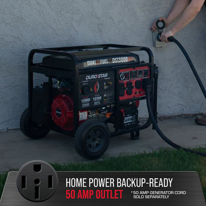 DuroMax 13,000 Watt Dual Fuel Portable Generator w/ CO Alert - PowerGen USA