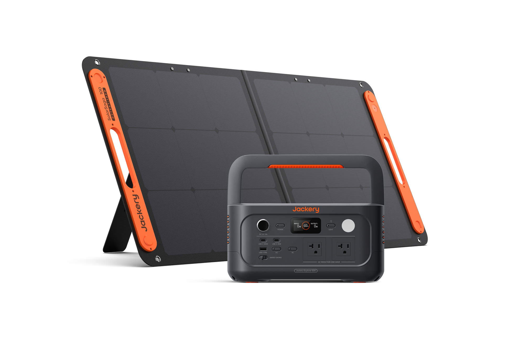 Jackery Explorer E500 V2 + 100WAIR SolarSaga Solar Panel - PowerGen USA
