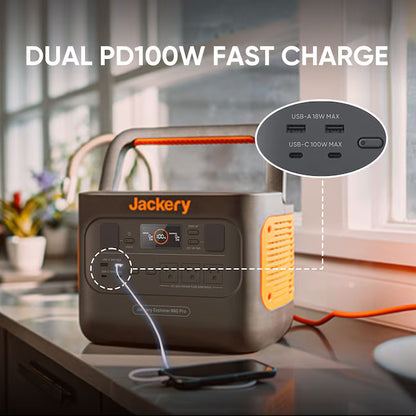 Jackery Explorer E880Pro+100W mini - 1*E880Pro+1*Solar Panel 100 mini - PowerGen USA