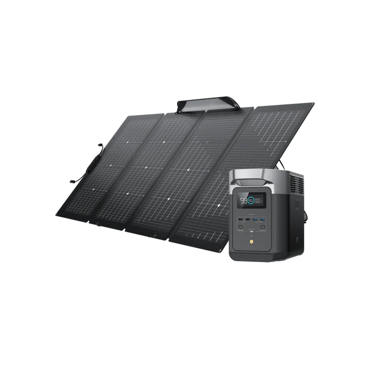 Solar & Battery Powered - EcoFlow DELTA 2 + 1*220W Portable Solar Panel
