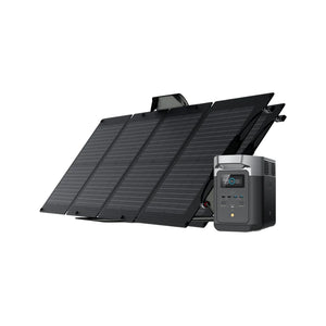 Solar & Battery Powered - EcoFlow DELTA 2 + 2* 110W Portable Solar Panel