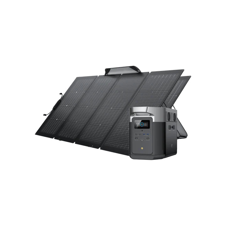 Solar & Battery Powered - EcoFlow DELTA Max 2000 + 2*220W Solar Panel
