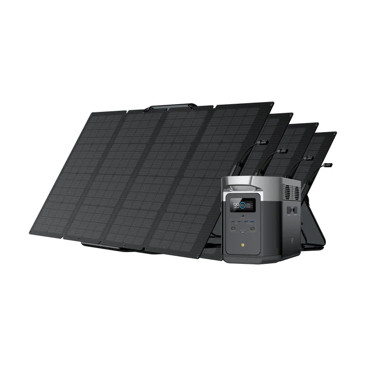 Solar & Battery Powered - EcoFlow DELTA Max 2000 + 4*160W Solar Panel