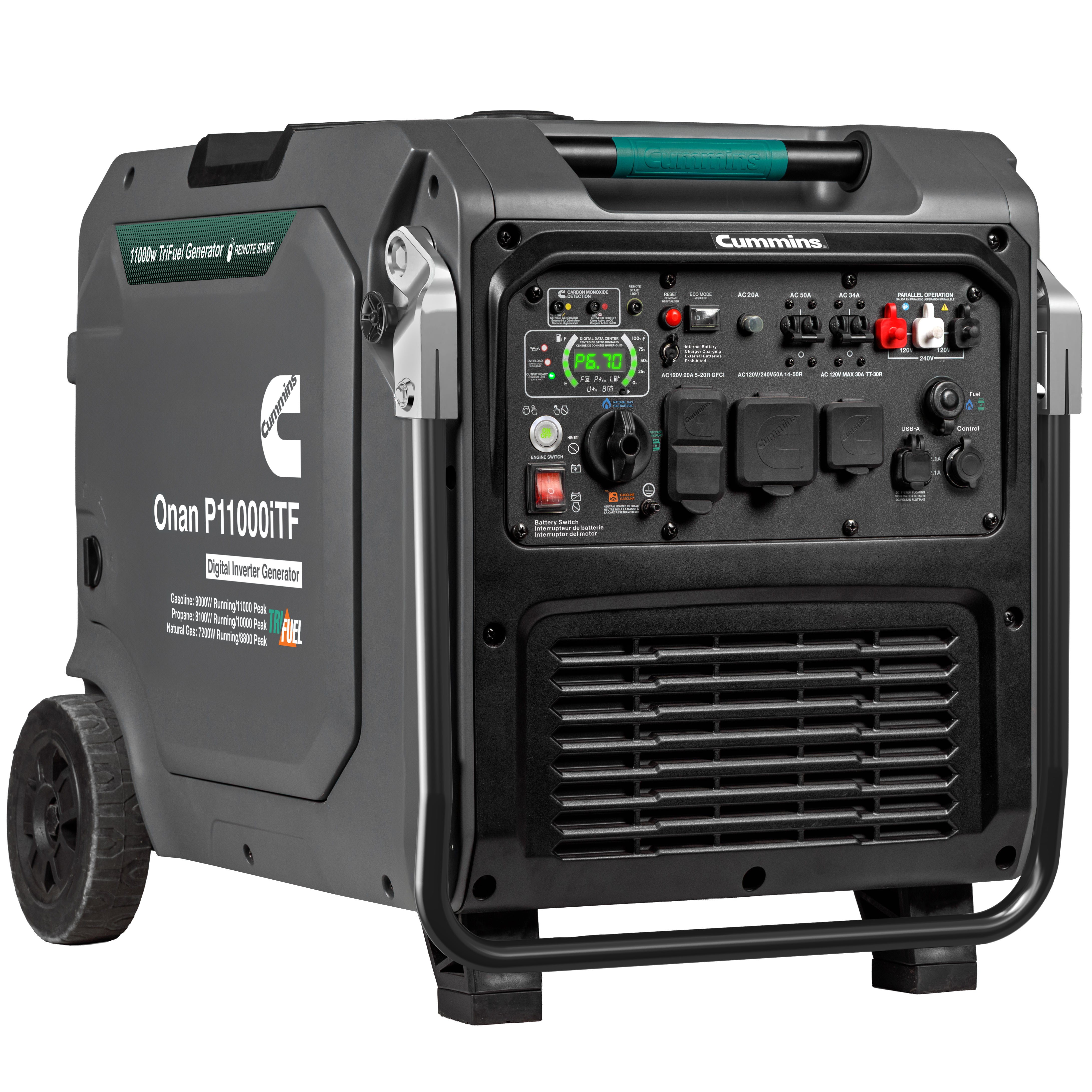 Cummins Onan P11000iTF 9kW/11kW Generator Tri-Fuel Gas LP NG