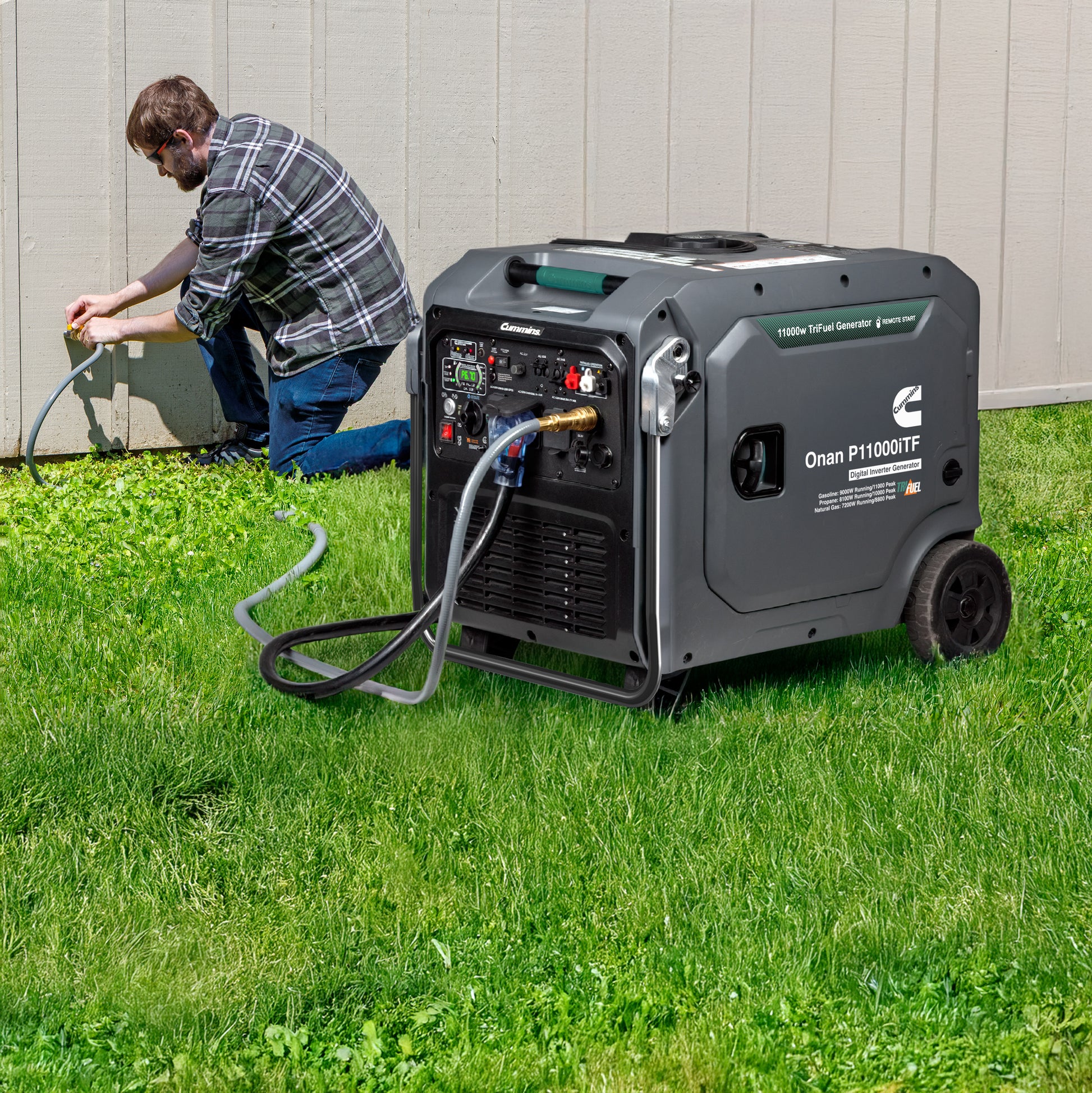 Cummins Onan P11000iTF 9kW/11kW Generator Tri-Fuel Gas LP NG - PowerGen USA