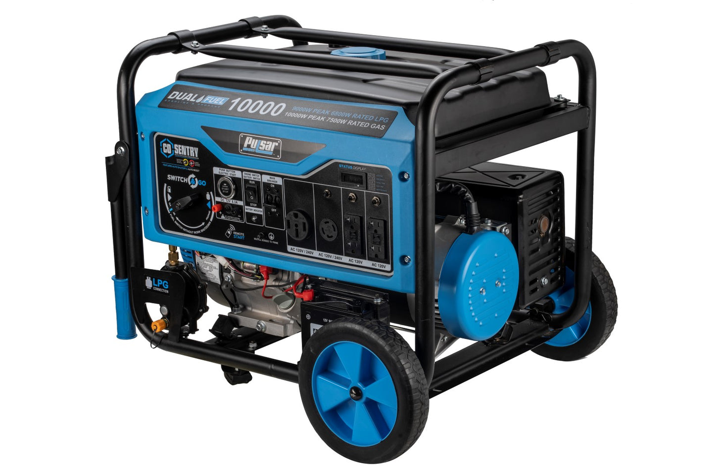 Pulsar PG10000BRCO Pulsar 10,000 Watt Dual Fuel Generator with Recoil, Remote, Push Button Start & CO Alert - PowerGen USA