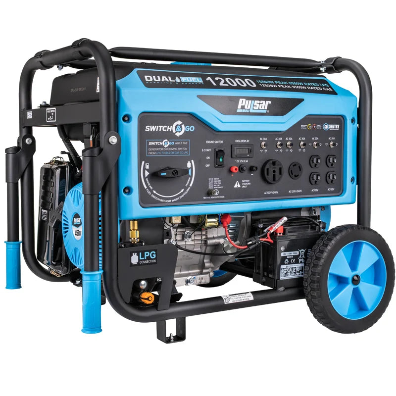 Pulsar PG12000BCO 12,000 Watt Dual-Fuel Portable Generator with CO Sentry