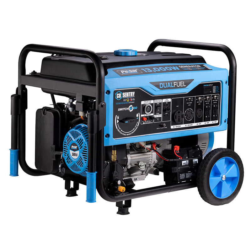 Pulsar PG13000BRCO 13,000-Watt Dual Fuel Generator with Recoil, Remote, & Push Button Start & CO Alert - PowerGen USA