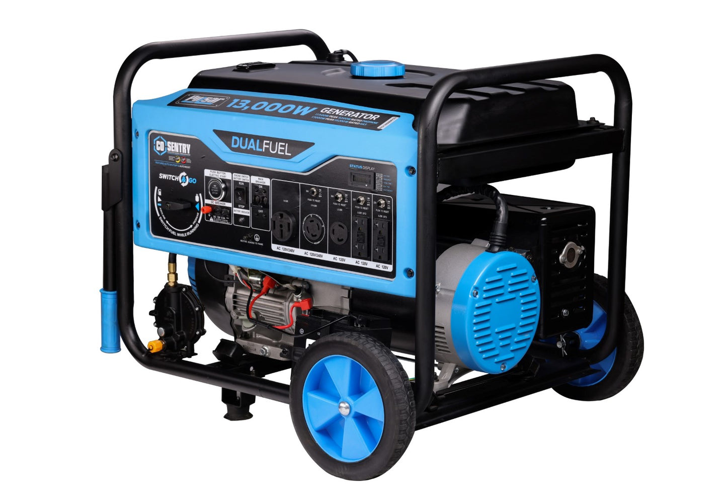 Pulsar PG13000BRCO 13,000-Watt Dual Fuel Generator with Recoil, Remote, & Push Button Start & CO Alert - PowerGen USA