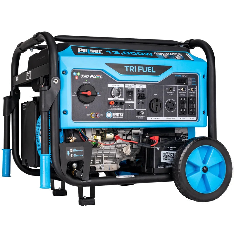 Pulsar PG13000TRCO 13,000 Watt Tri-Fuel Portable Generator with CO Sentry