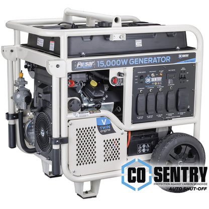 Pulsar PG15KVTWBCO 15,000-Watt Dual-Fuel Generator with Electric Start and CO Alert - PowerGen USA